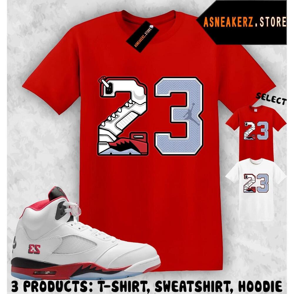 Tee Shirt Matching 5 Og Fire Red To Match Retro Number 23 T-Shirt